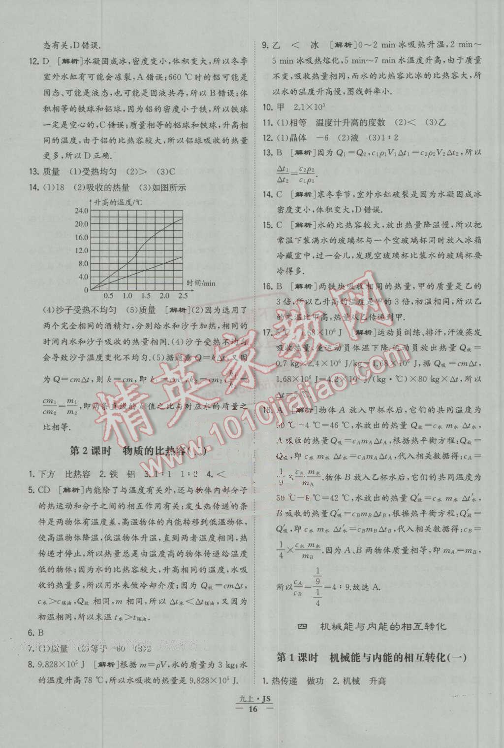 2016年经纶学典学霸九年级物理上册江苏版 第16页