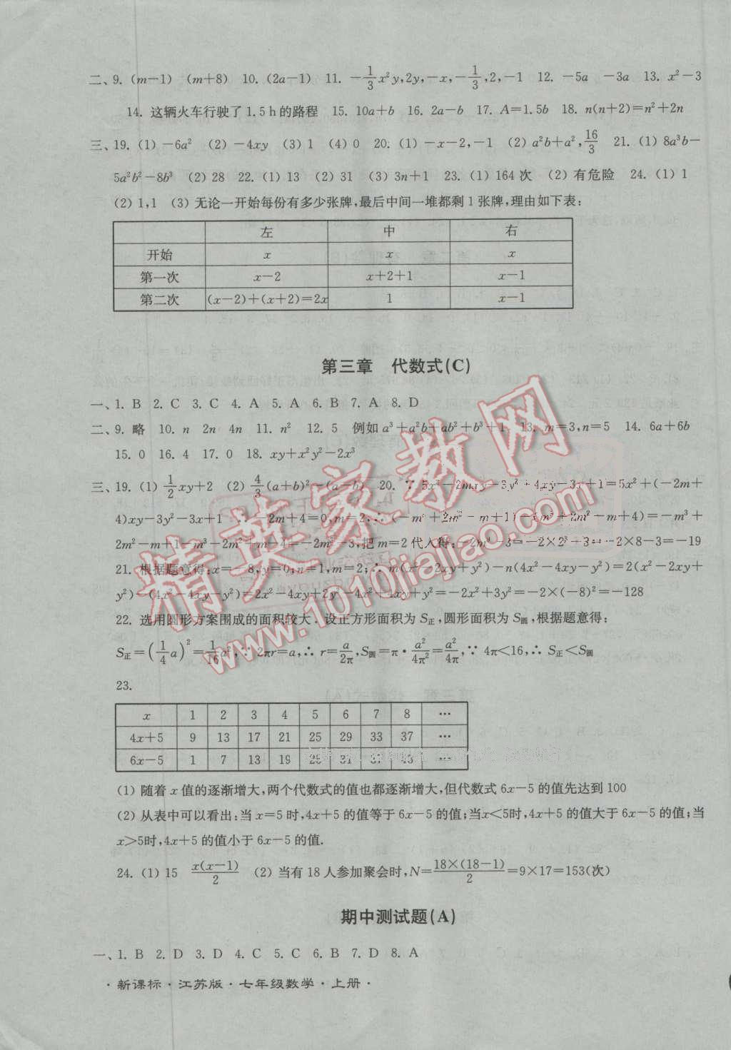 2016年江苏密卷七年级数学上册江苏版 第3页