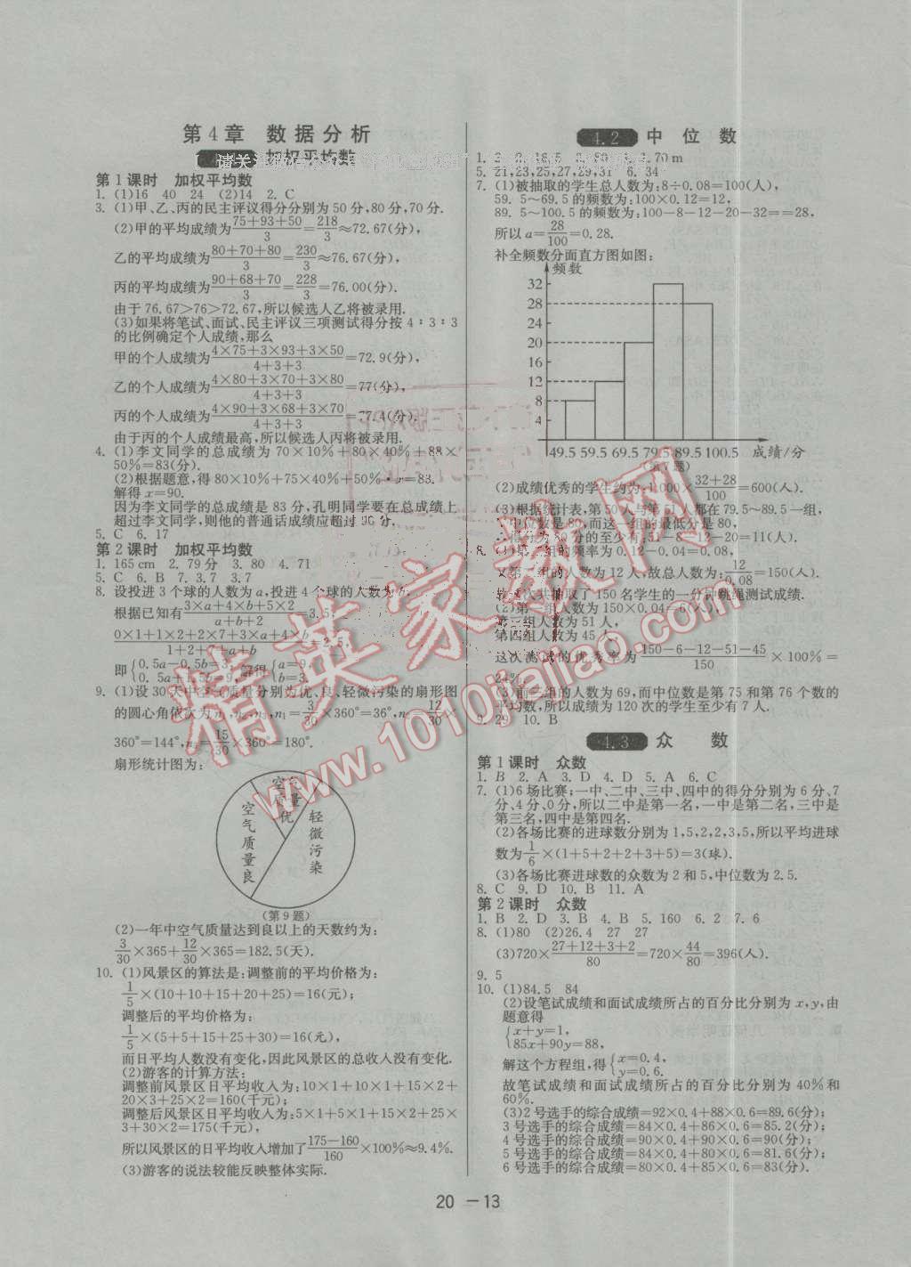 2016年1課3練單元達(dá)標(biāo)測(cè)試八年級(jí)數(shù)學(xué)上冊(cè)青島版 第13頁(yè)