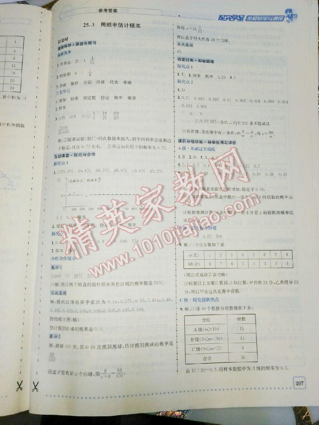 2016年探究學案全程導學與測評九年級數(shù)學上冊人教版 第66頁