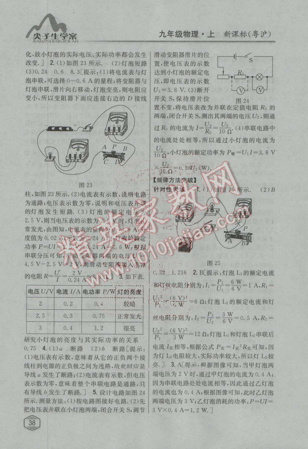 2016年尖子生學(xué)案九年級(jí)物理上冊(cè)粵滬版 第31頁(yè)