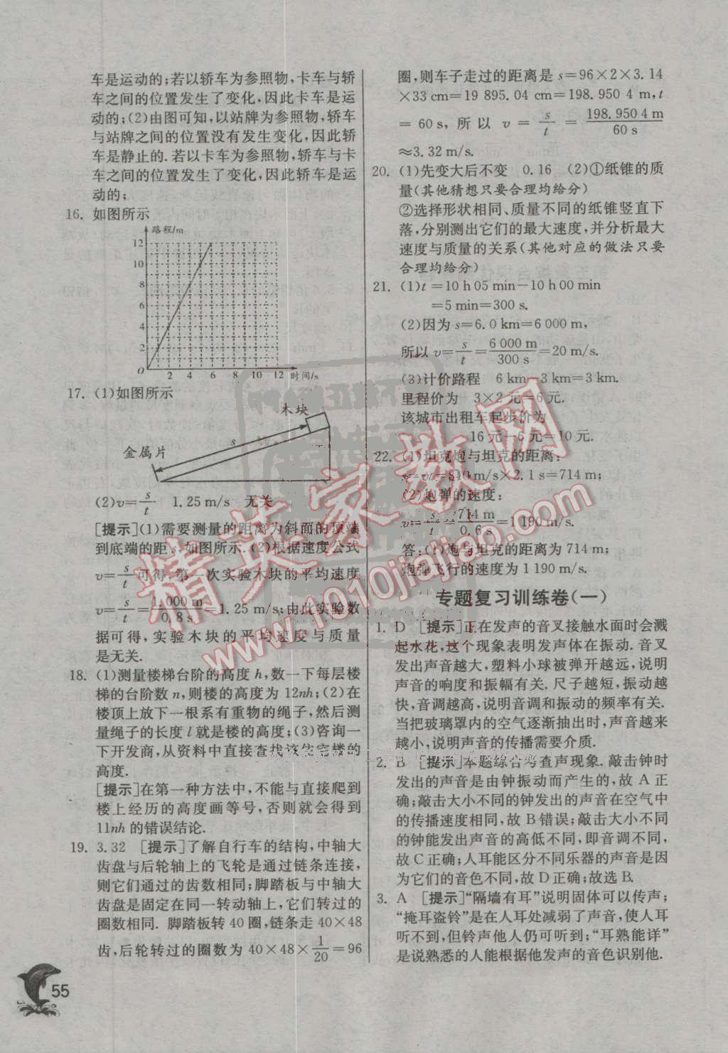 2016年實(shí)驗(yàn)班提優(yōu)訓(xùn)練八年級(jí)物理上冊(cè)蘇科版 第55頁(yè)