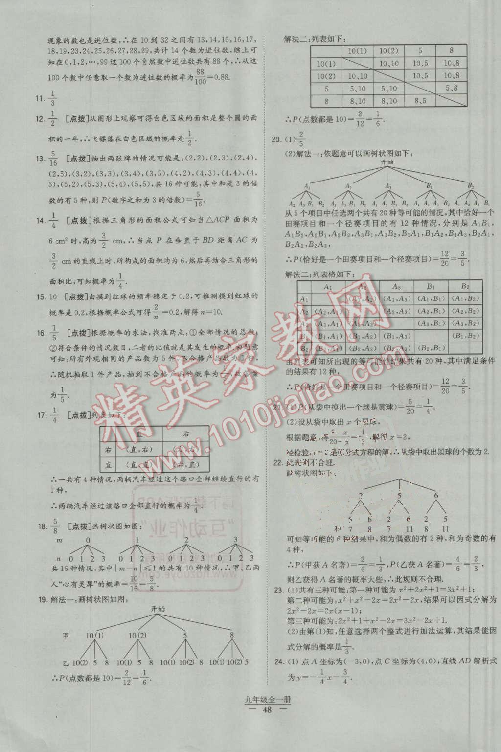 2016年經(jīng)綸學(xué)典學(xué)霸九年級(jí)數(shù)學(xué)全一冊(cè)人教版 第48頁(yè)