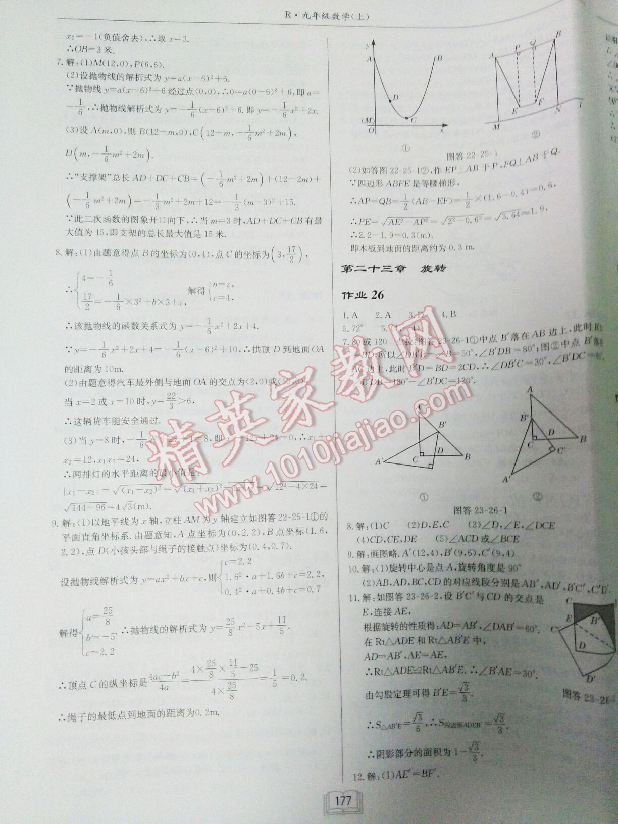 2016年启东中学作业本九年级数学上册人教版 第13页