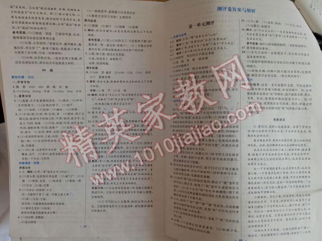 2016年初中同步測控優(yōu)化設(shè)計(jì)七年級語文下冊人教版X 第91頁