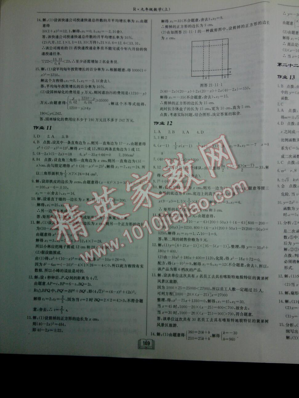 2016年启东中学作业本九年级数学上册人教版 第5页