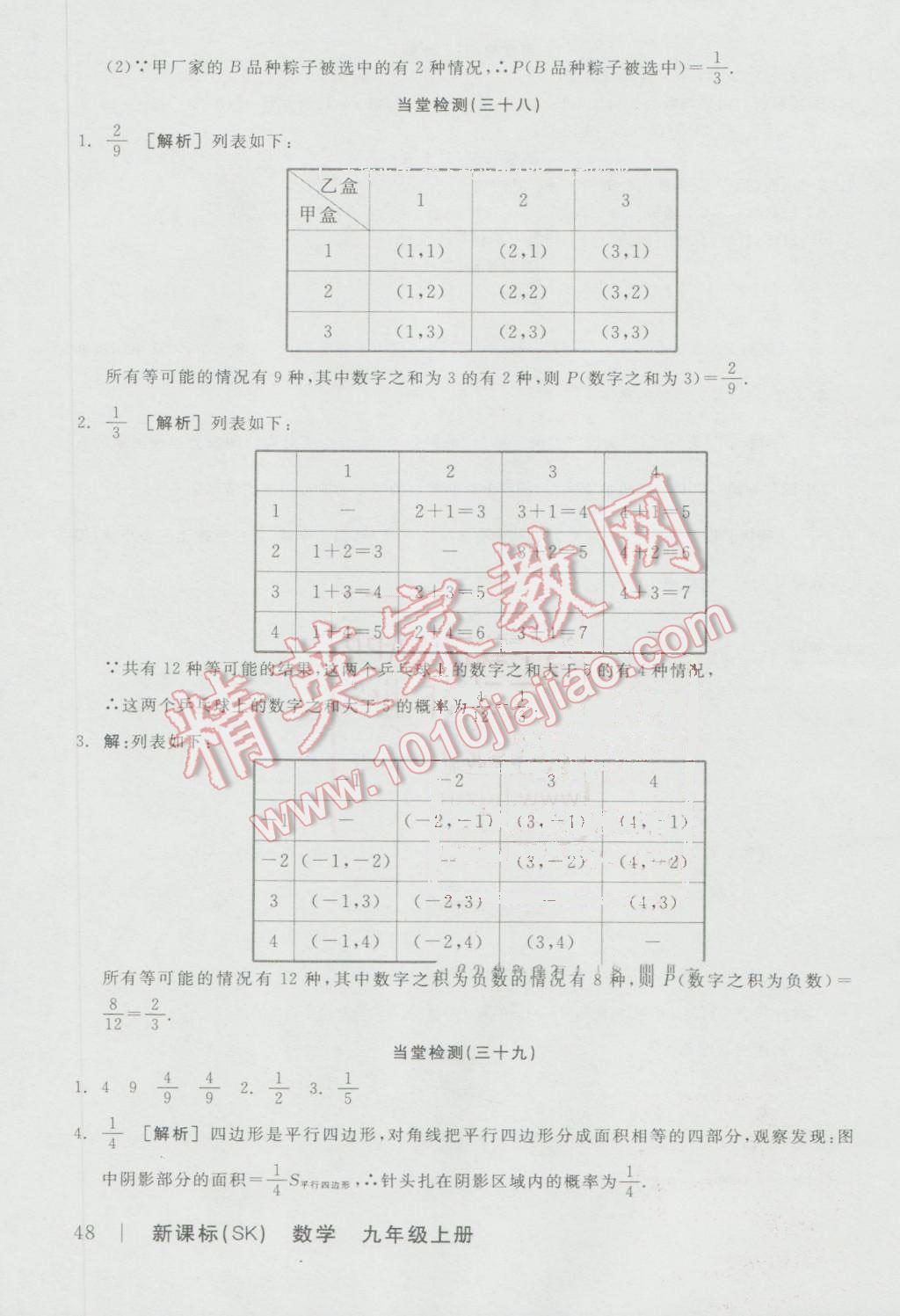 2016年全品学练考九年级数学上册苏科版 第24页