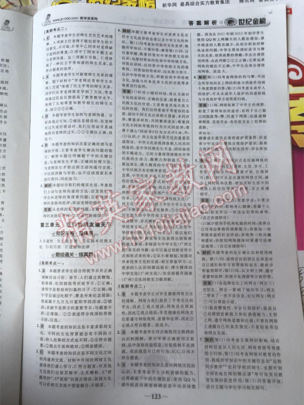 2015年世紀(jì)金榜金榜學(xué)案八年級(jí)思想品德上冊人教版 第39頁