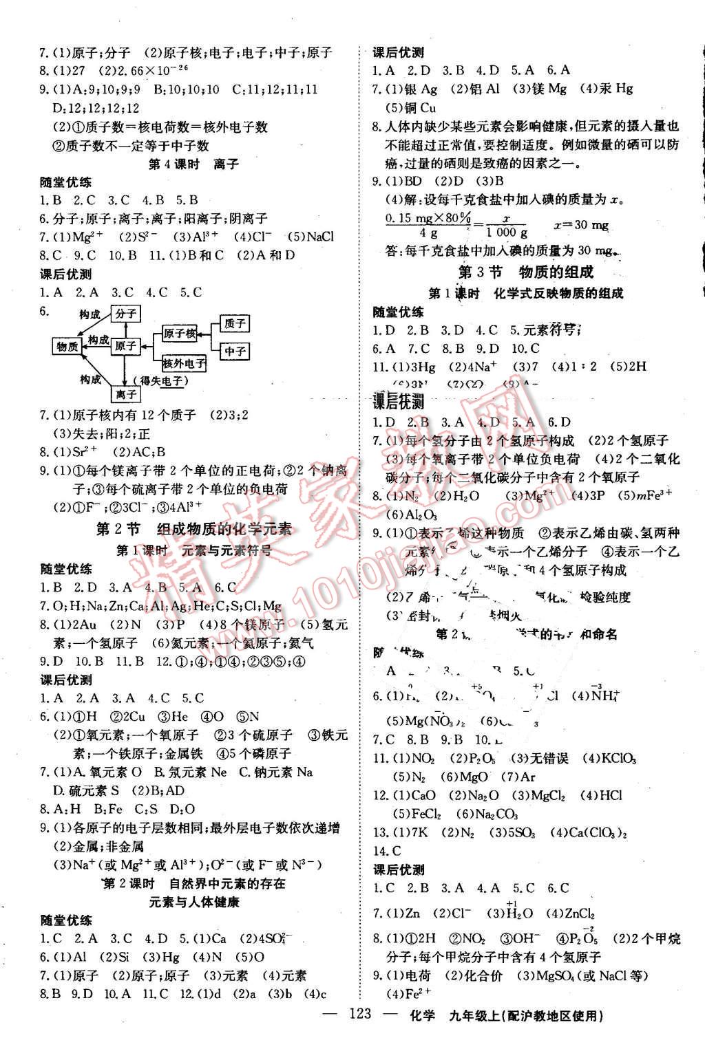 2016年黃岡100分闖關(guān)九年級(jí)化學(xué)上冊(cè)滬教版 第5頁