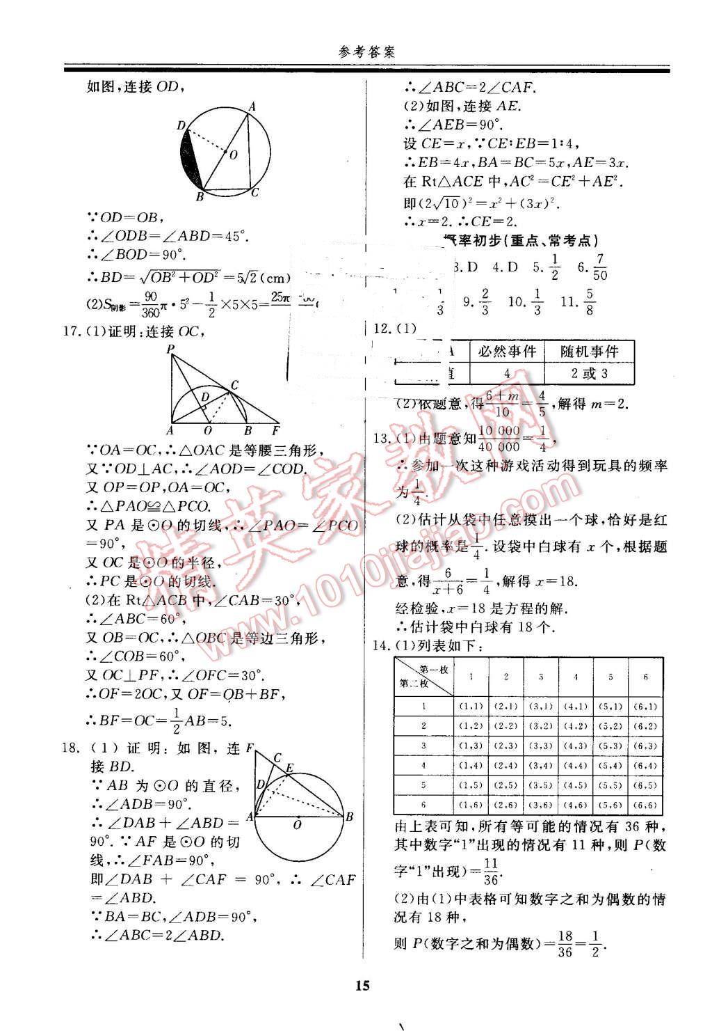 2016年自主訓(xùn)練九年級(jí)數(shù)學(xué)上冊(cè)人教版 第23頁