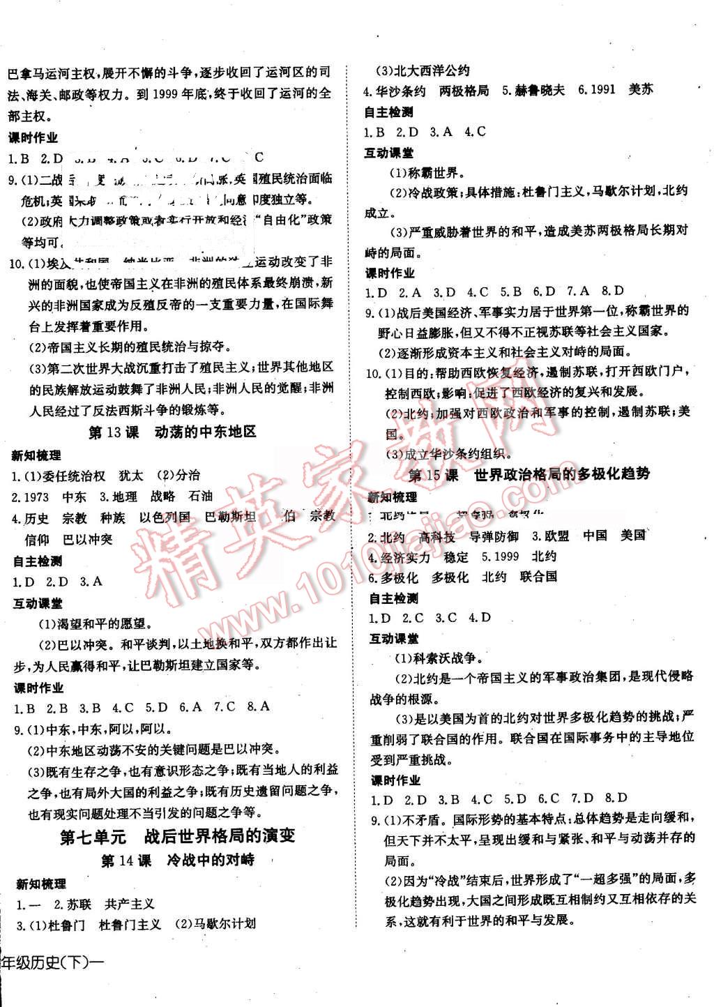 2016年探究在線高效課堂九年級(jí)歷史全一冊(cè)人教版 第12頁