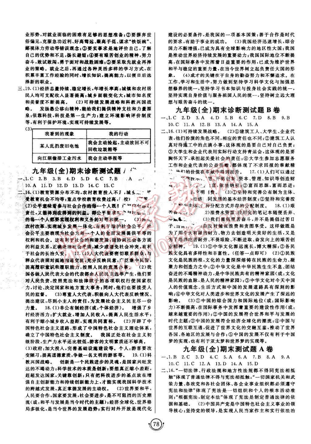 2016年海淀單元測試AB卷九年級思想品德全一冊魯人版 第6頁