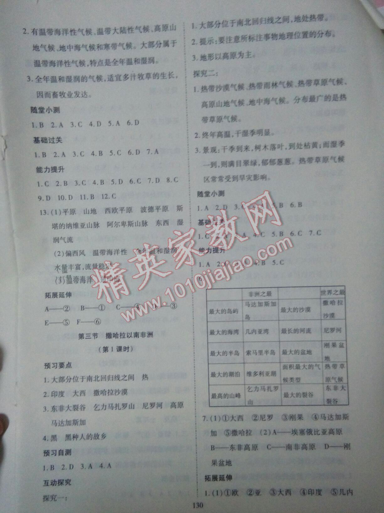 2016年资源与评价七年级地理下册人教版 第21页