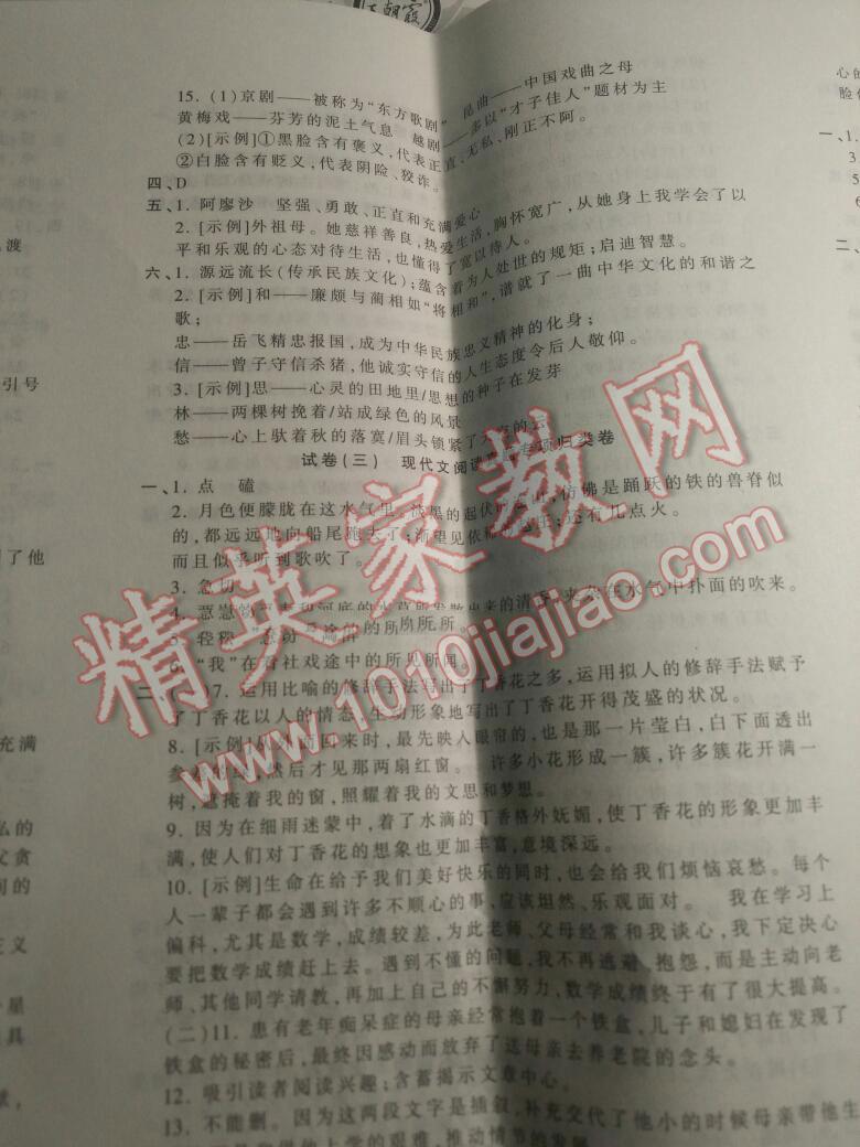 2016年王朝霞各地期末試卷精選七年級(jí)語(yǔ)文下冊(cè)人教版河南專版 第7頁(yè)