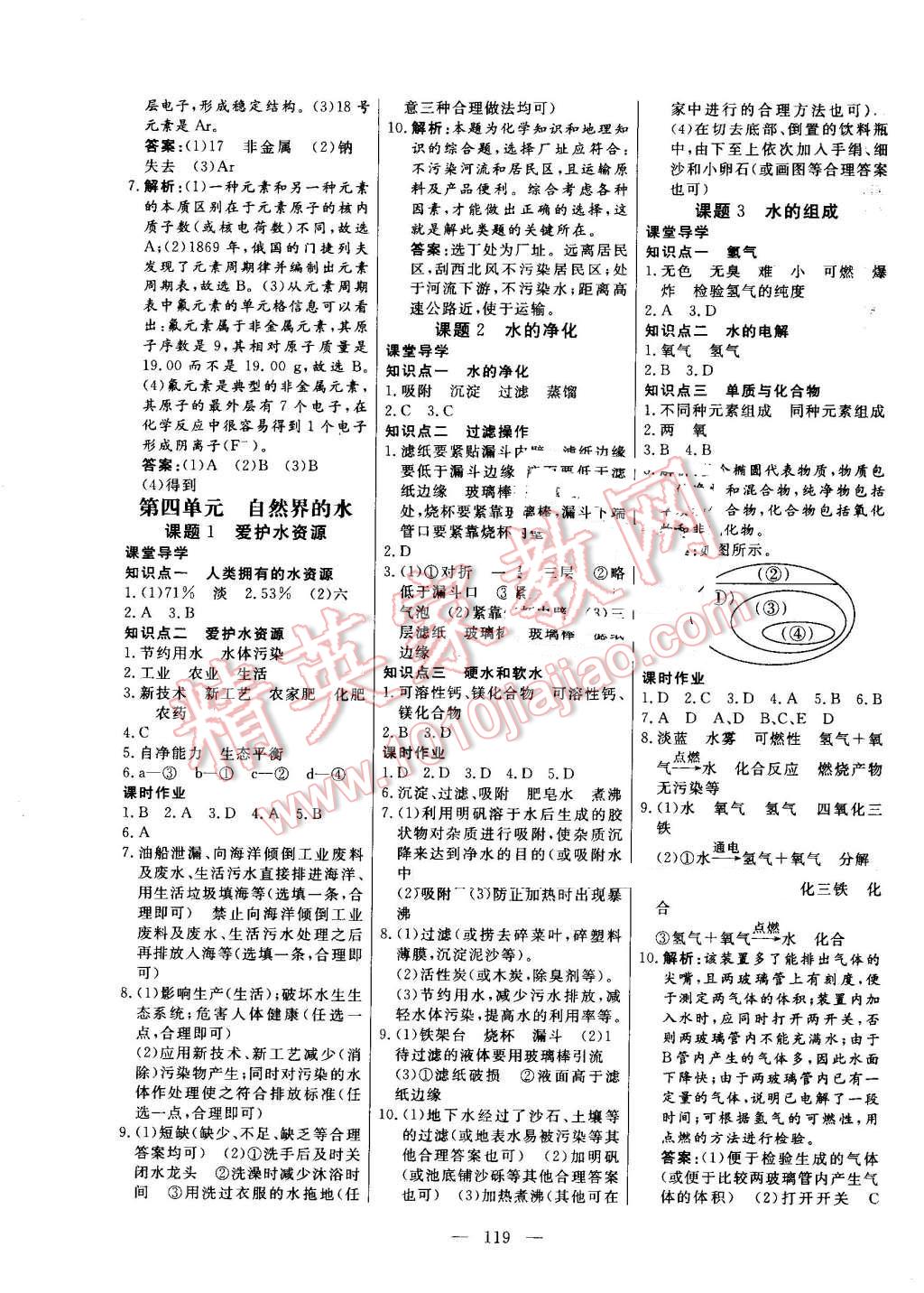 2016年自主训练九年级化学上册人教版 第7页