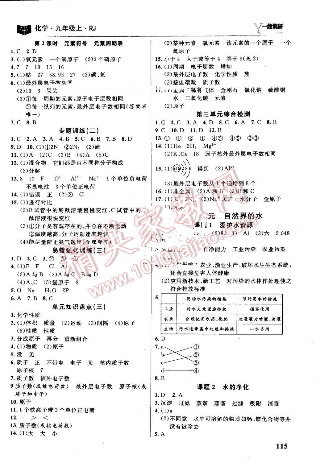 2016年一线调研学业测评九年级化学上册人教版 第5页