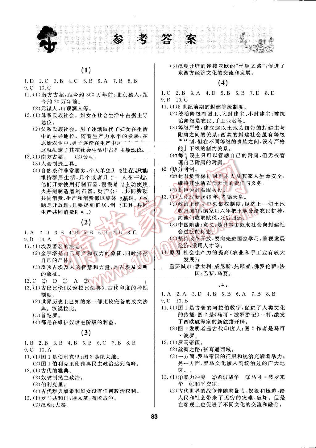 2015年試題優(yōu)化課堂同步九年級歷史上冊岳麓版 第1頁