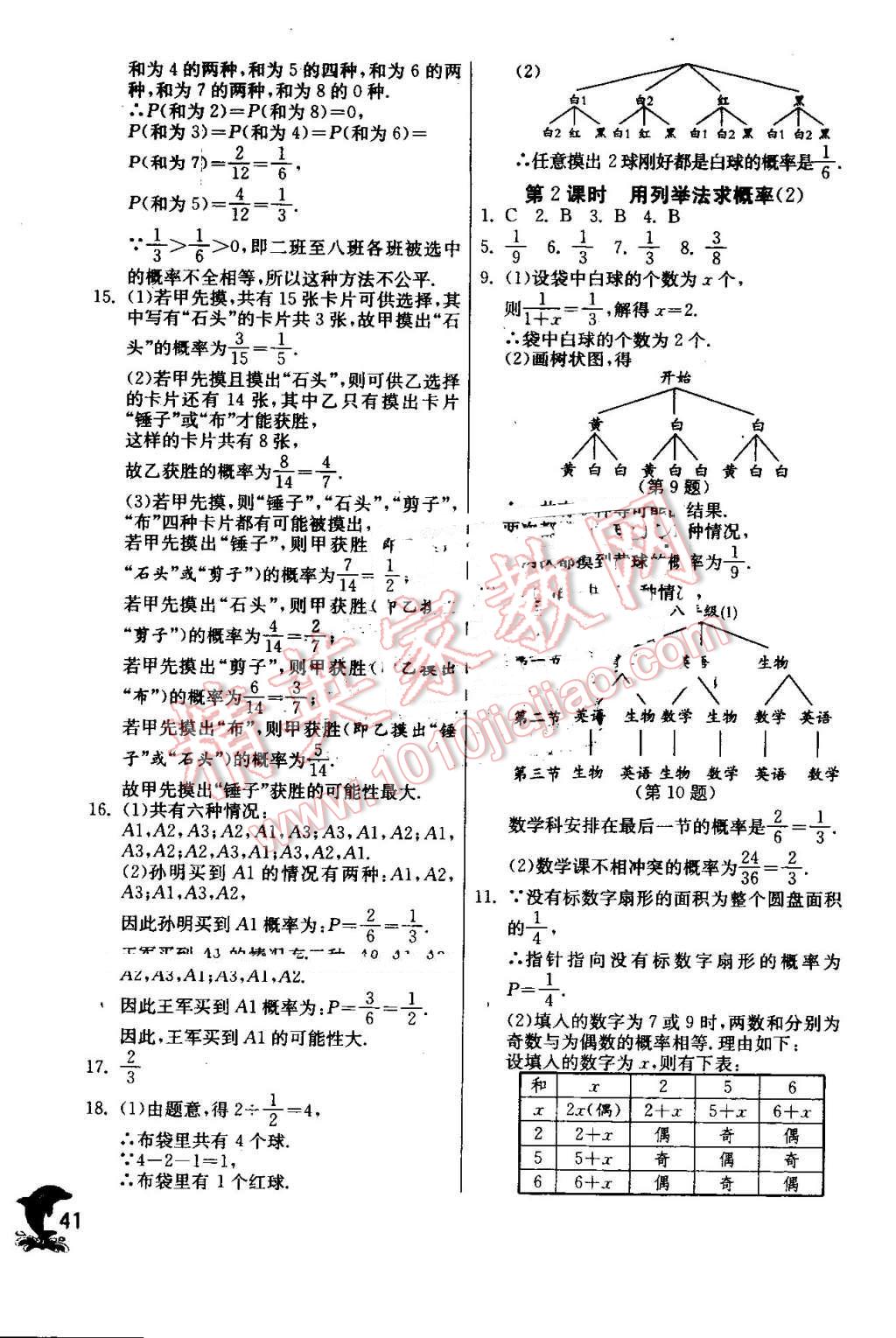 2016年实验班提优训练九年级数学上册人教版 第41页