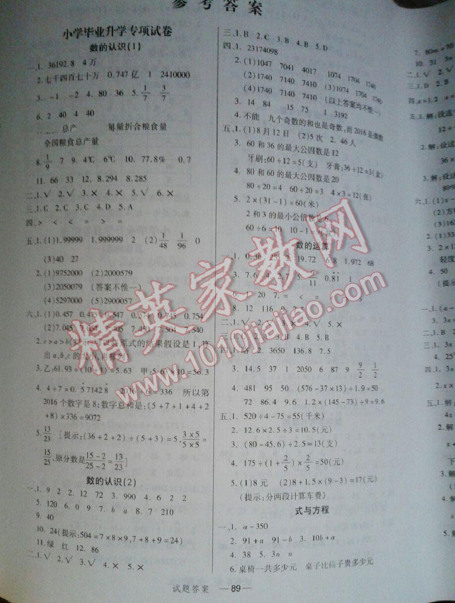 2016年小学总复习冲刺卷数学 第13页