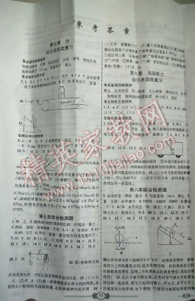 2016年金榜名卷復(fù)習(xí)沖刺卷八年級(jí)物理下冊(cè)人教版 第1頁(yè)