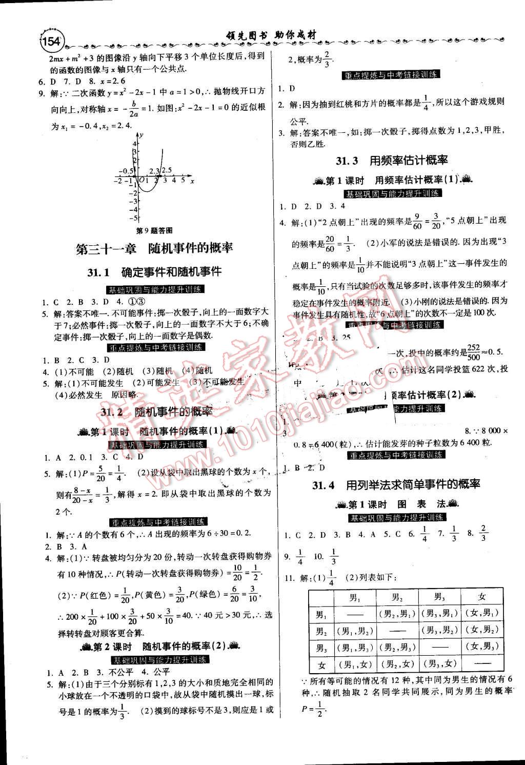 2016年一路領(lǐng)先大提速同步訓(xùn)練與測評九年級數(shù)學(xué)全一冊冀教版 第35頁