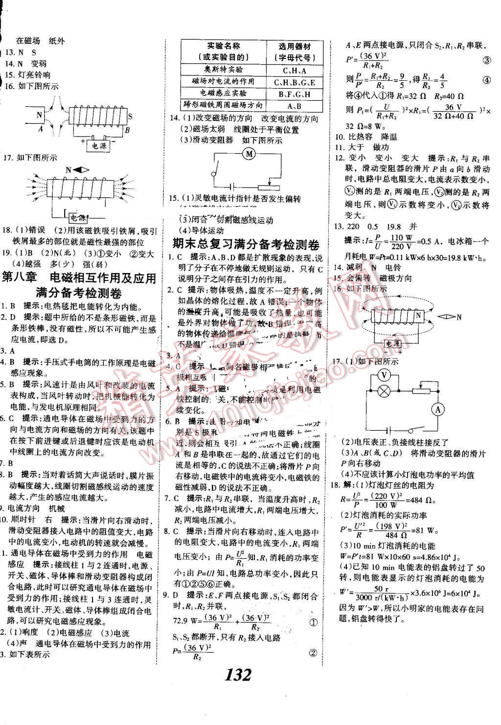 2016年全優(yōu)課堂考點集訓與滿分備考九年級物理全一冊上教科版 第16頁