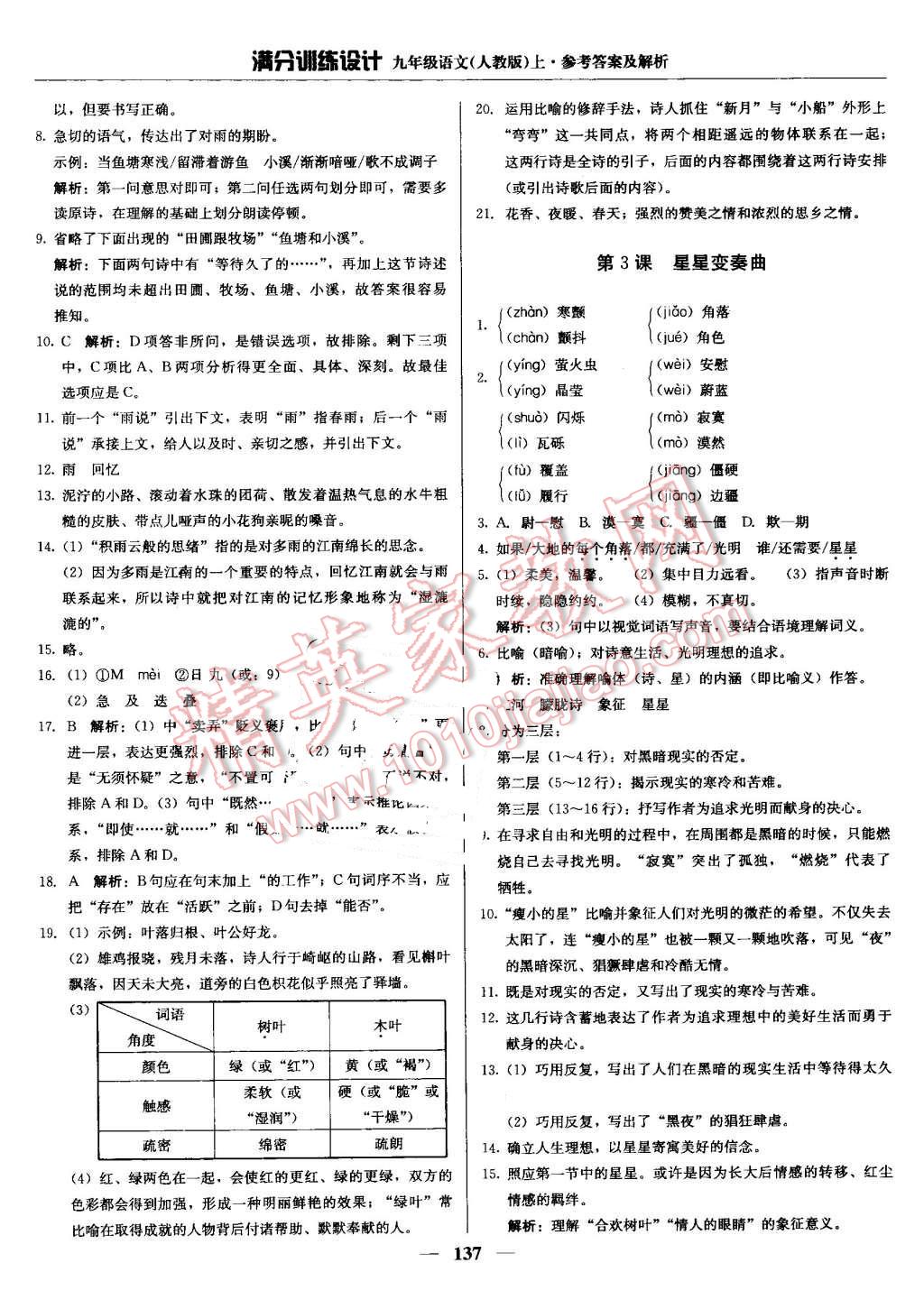 2016年滿分訓(xùn)練設(shè)計(jì)九年級(jí)語(yǔ)文上冊(cè)人教版 第2頁(yè)