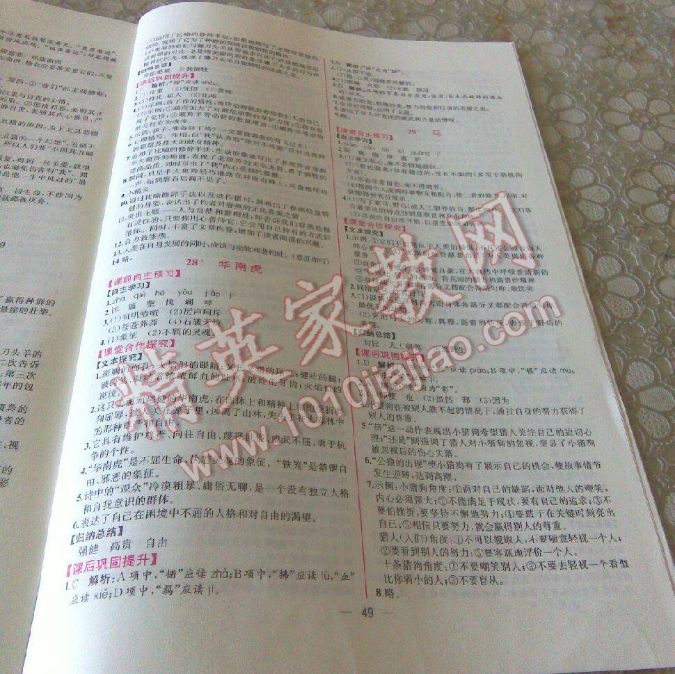 2015年同步導(dǎo)學(xué)案課時(shí)練七年級(jí)語(yǔ)文下冊(cè)人教版 第48頁(yè)