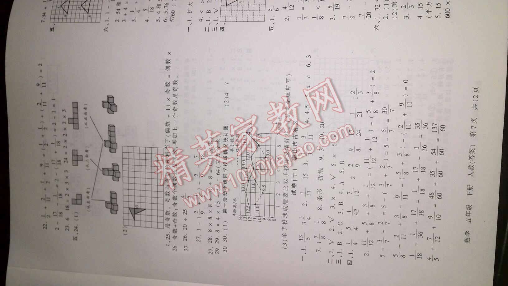 2016年王朝霞各地期末試卷精選五年級數(shù)學下冊人教版河北專版 第10頁