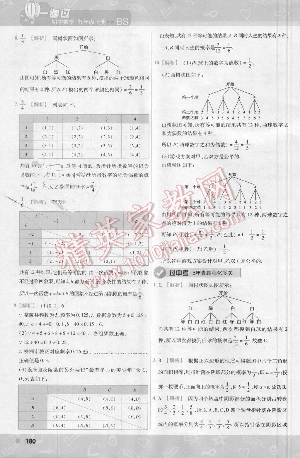 2016年一遍過(guò)初中數(shù)學(xué)九年級(jí)上冊(cè)北師大版 第42頁(yè)