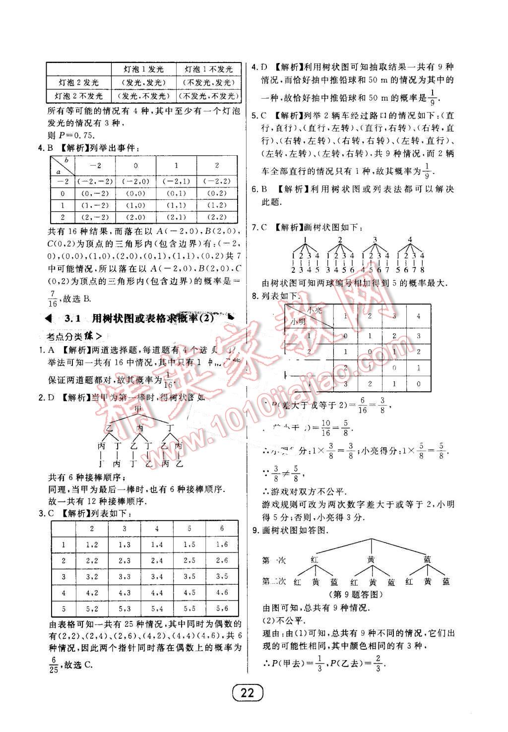 2016年北大綠卡九年級數(shù)學上冊北師大版 第22頁