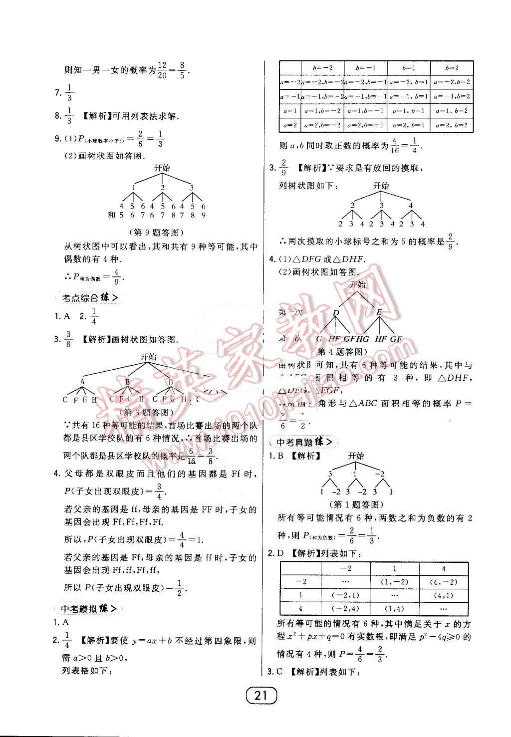 2016年北大绿卡九年级数学上册北师大版 第21页