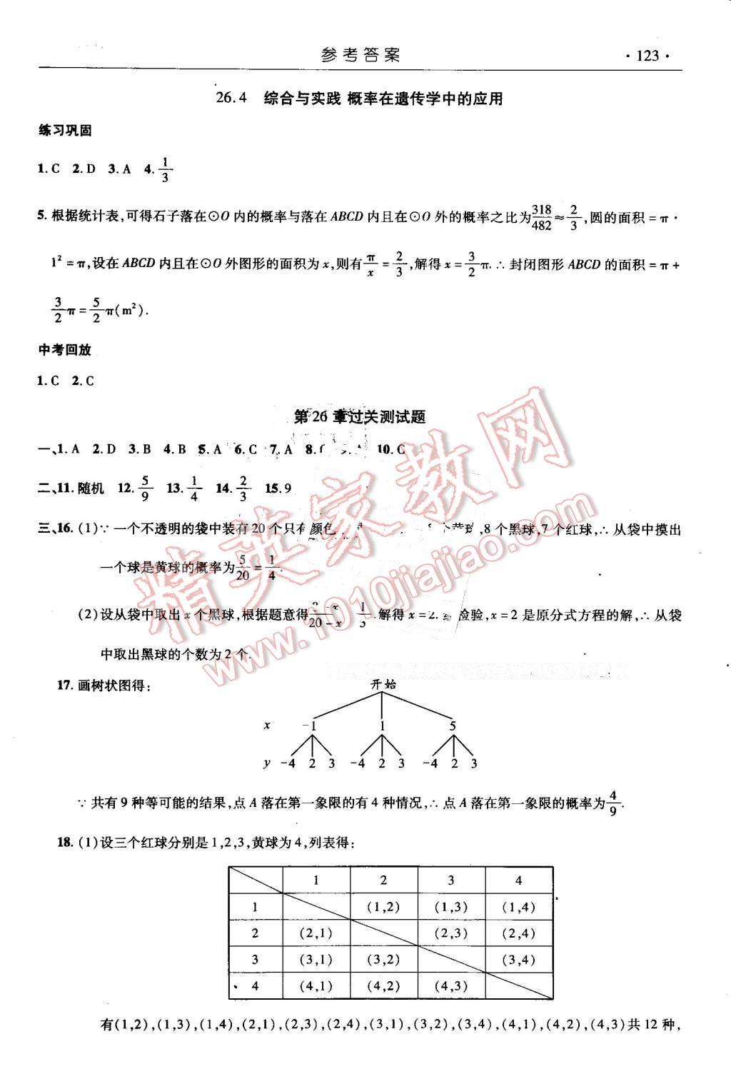 2015年數(shù)學(xué)指導(dǎo)用書九年級下冊滬科版 第18頁