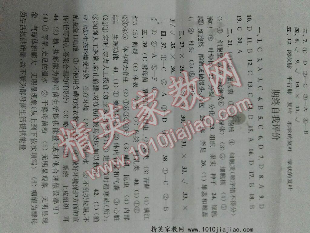 2014年生物學(xué)補(bǔ)充習(xí)題七年級(jí)下冊(cè)蘇科版 第23頁(yè)