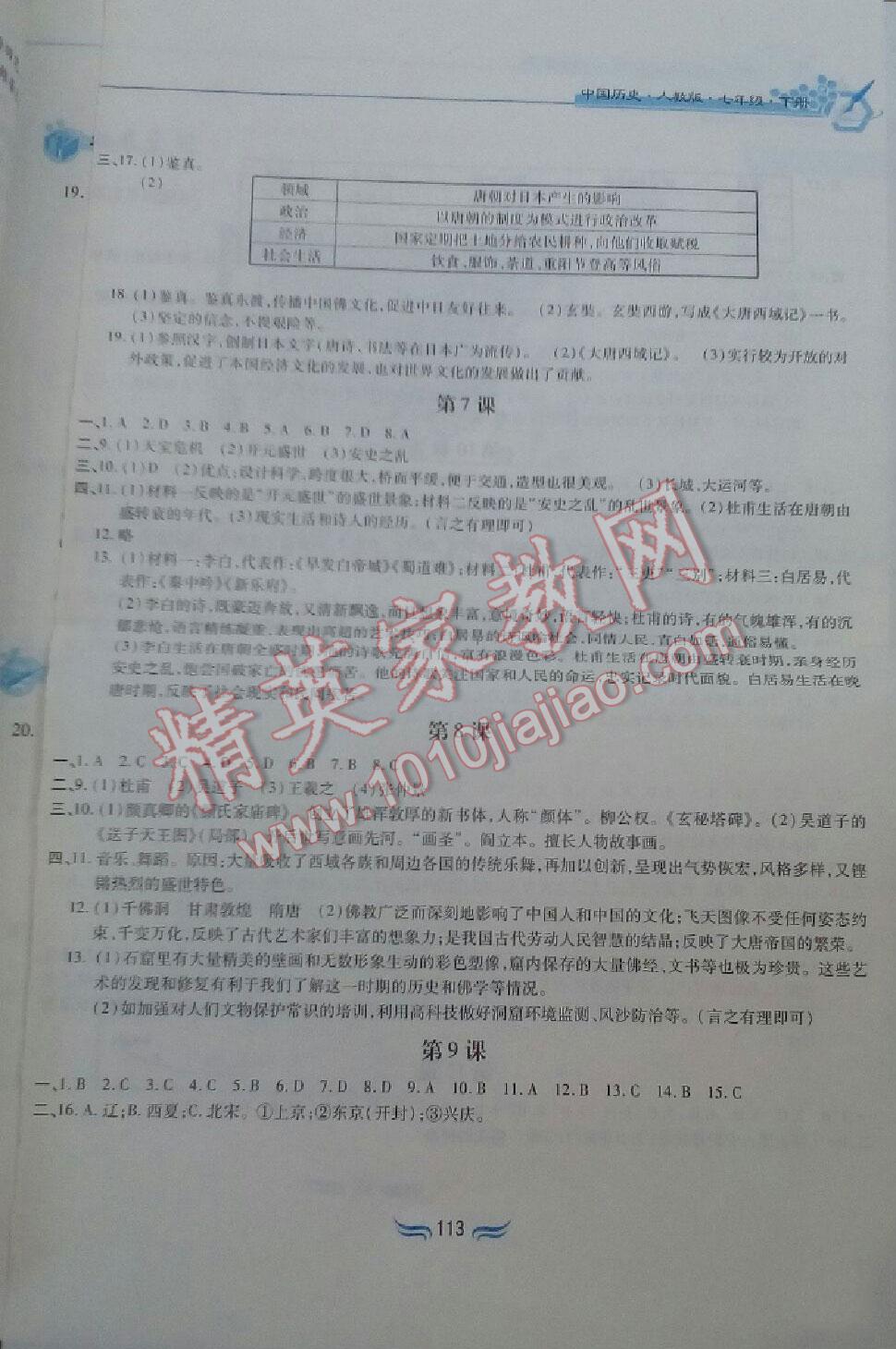 2015年新編基礎(chǔ)訓(xùn)練七年級(jí)歷史下冊(cè)人教版黃山書社 第127頁