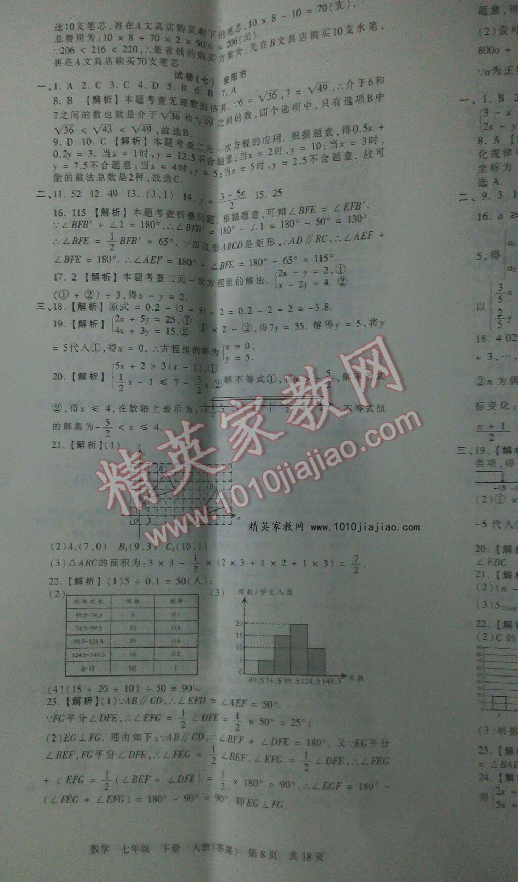 2016年王朝霞各地期末試卷精選七年級(jí)數(shù)學(xué)下冊(cè)人教版河南專(zhuān)版 第20頁(yè)