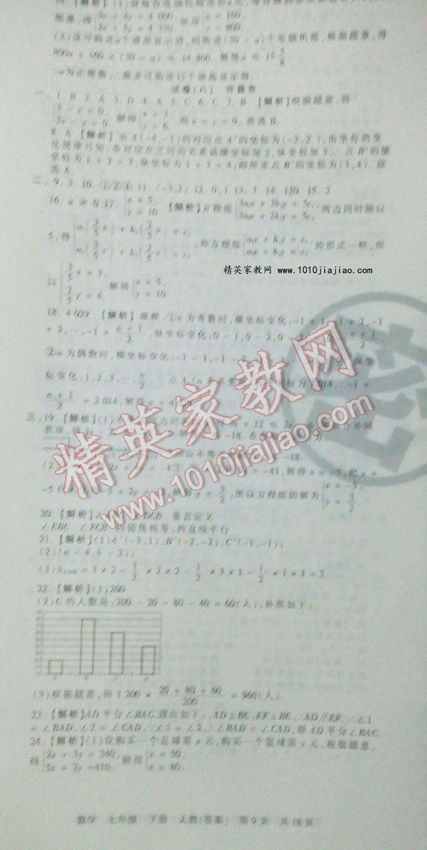 2016年王朝霞各地期末試卷精選七年級數(shù)學(xué)下冊人教版河南專版 第21頁