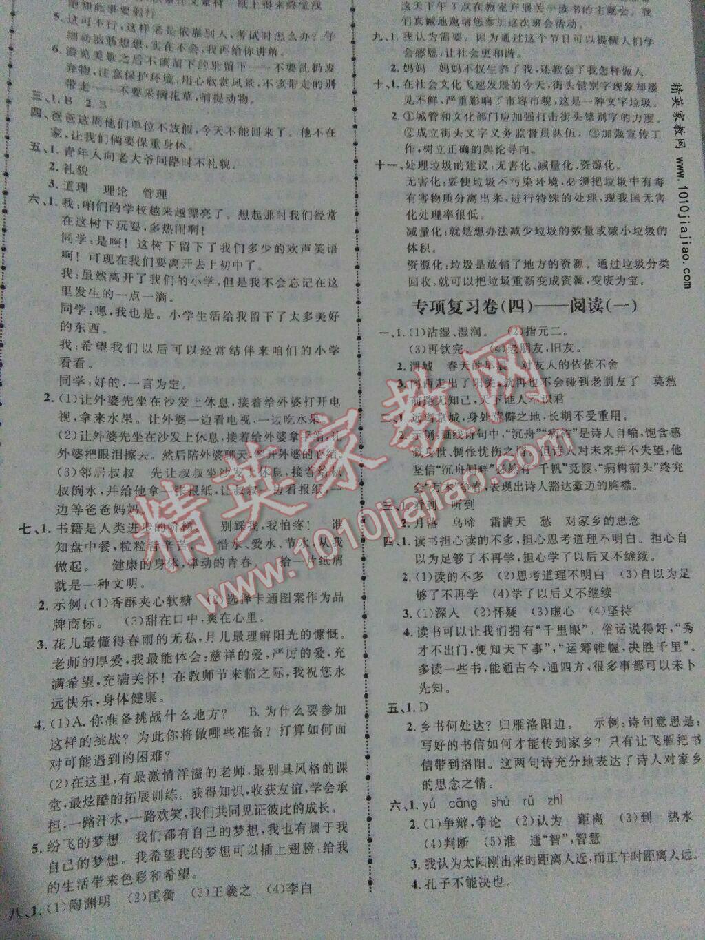 2016年小学毕业升学总复习夺冠小状元语文 第20页