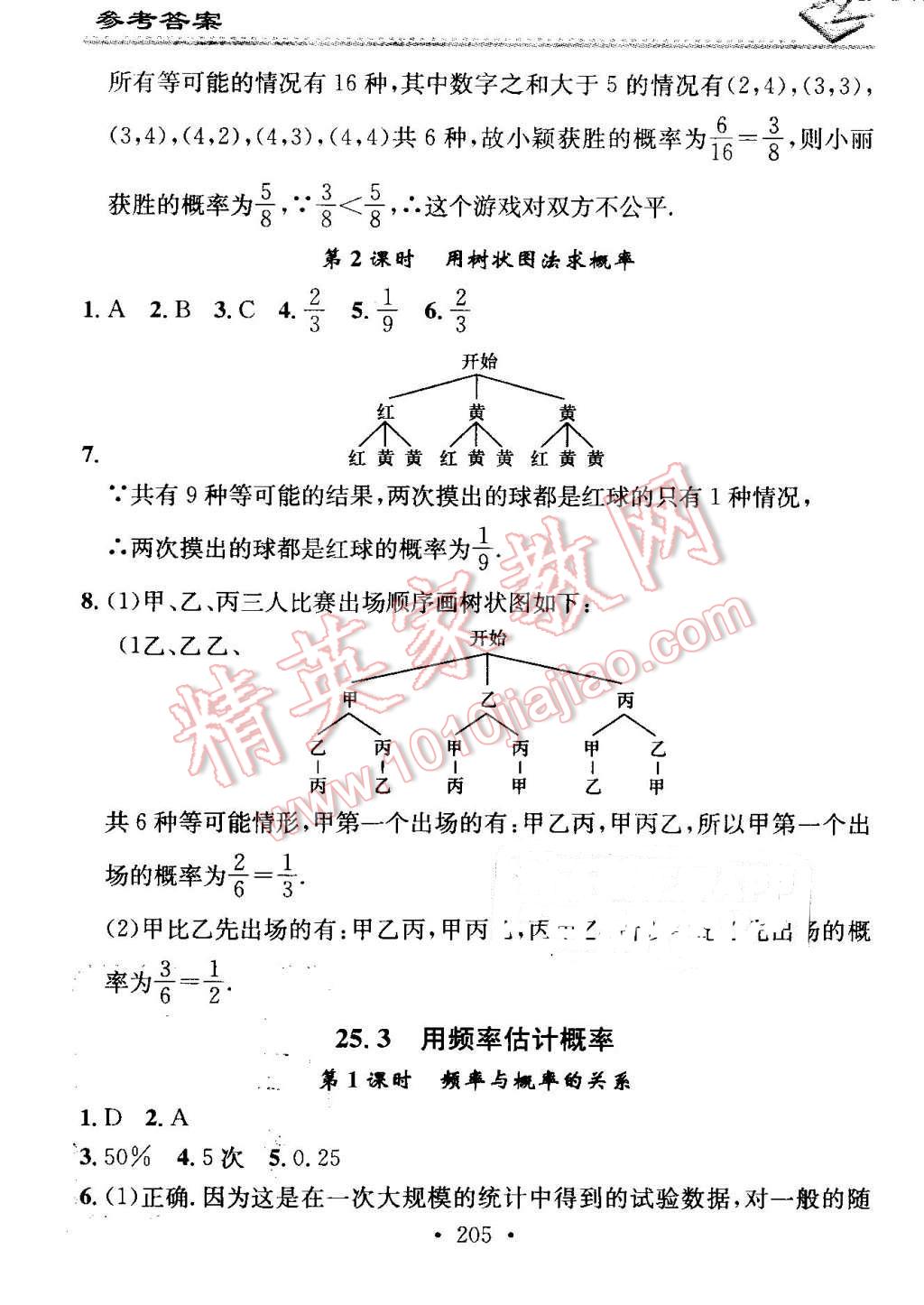 2016年名校課堂小練習(xí)九年級數(shù)學(xué)全一冊人教版 第21頁