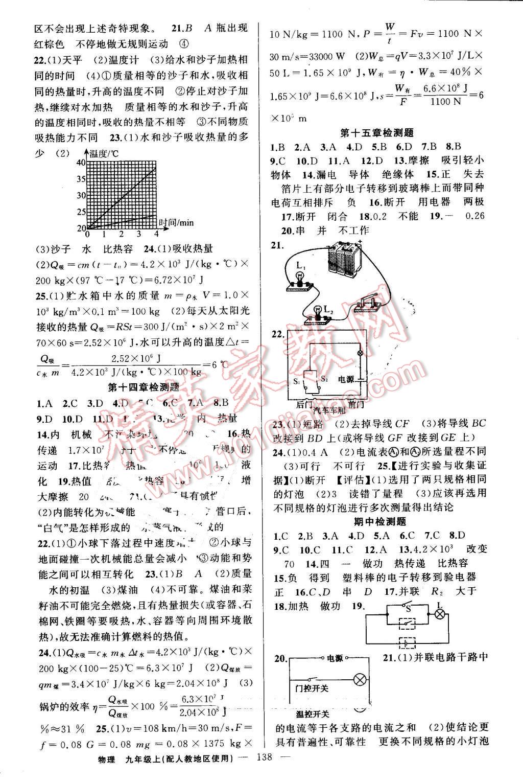 2016年黃岡金牌之路練闖考九年級物理上冊人教版 第14頁