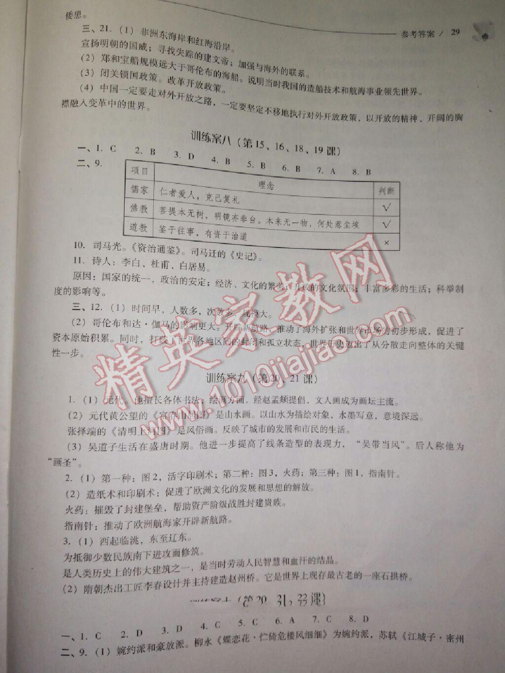 2016年新课程问题解决导学方案七年级中国历史下册华东师大版 第115页