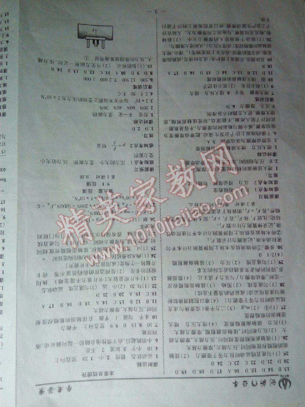 2015年創(chuàng)新課堂創(chuàng)新作業(yè)本八年級物理下冊人教版 第19頁