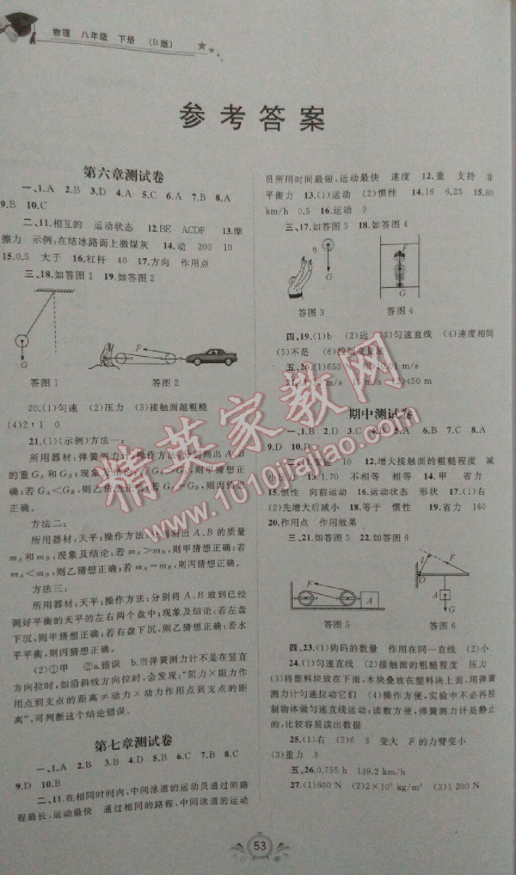 2016年新课程学习与测评单元双测八年级物理下册B版 第1页