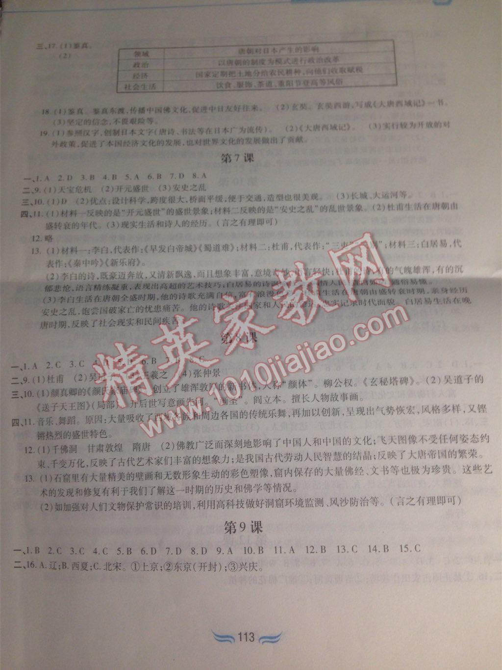 2015年新編基礎(chǔ)訓(xùn)練七年級(jí)中國(guó)歷史下冊(cè)人教版黃山書(shū)社 第124頁(yè)