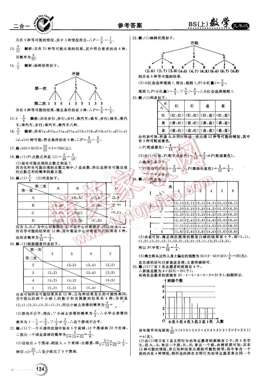 2016年紅對(duì)勾45分鐘作業(yè)與單元評(píng)估九年級(jí)數(shù)學(xué)上冊(cè)北師大版 第26頁(yè)