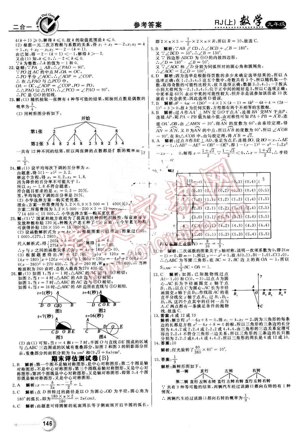 2016年红对勾45分钟作业与单元评估九年级数学上册人教版 第30页