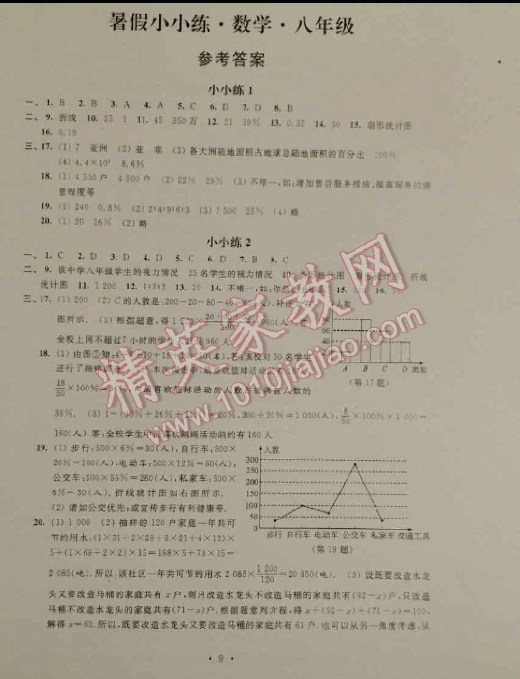 2016年暑假小小练八年级语文数学英语物理合订本 第9页