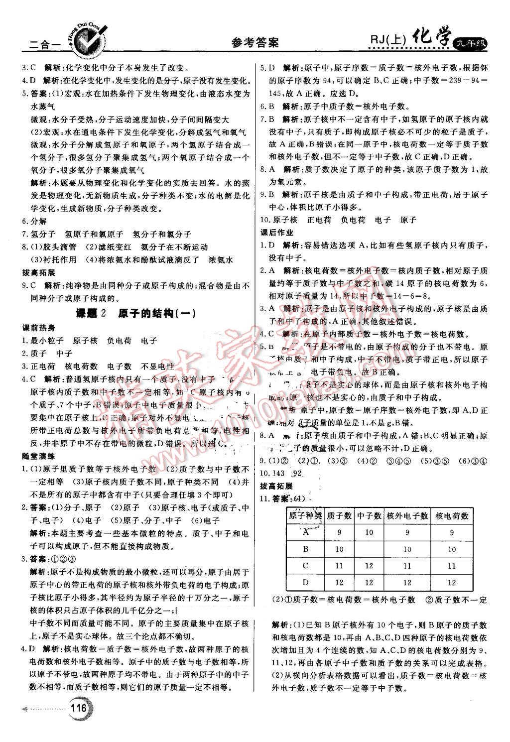 2016年紅對勾45分鐘作業(yè)與單元評估九年級化學上冊人教版 第8頁