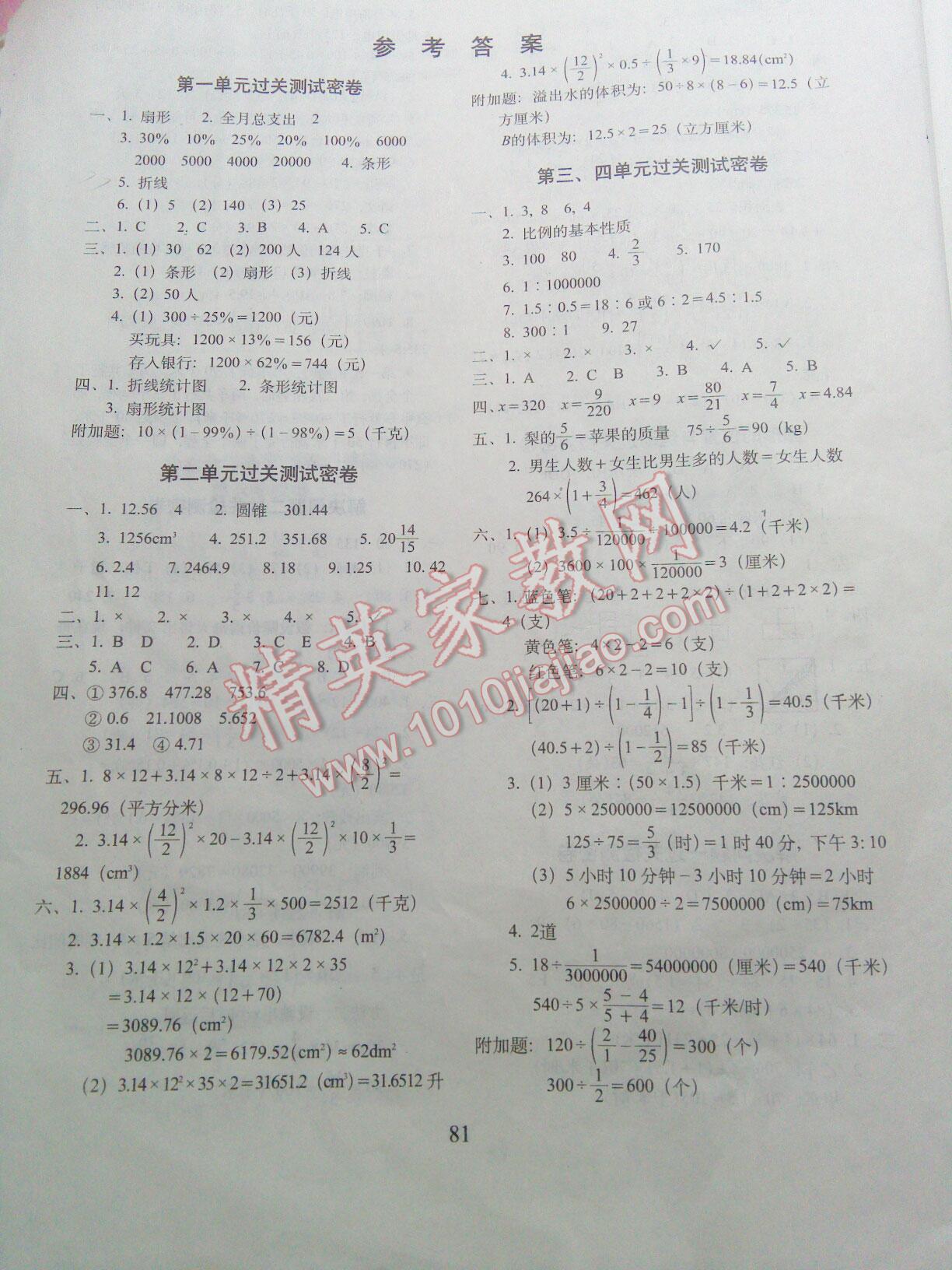 2016年期末冲刺100分完全试卷六年级数学下册苏教版 第1页