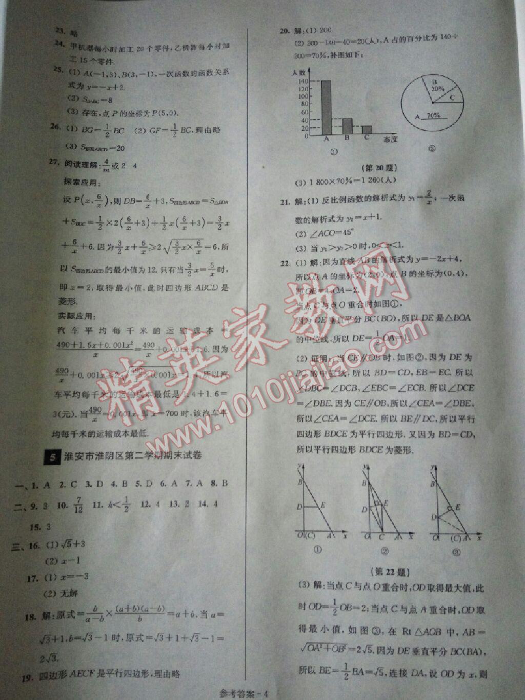 2016年名牌中學(xué)期末突破一卷通八年級數(shù)學(xué)下冊蘇科版 第4頁